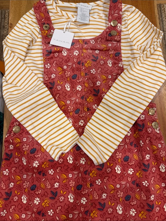 Tahari Other - NWT Tahari Corduroy Pinafore Dress and Striped Tee